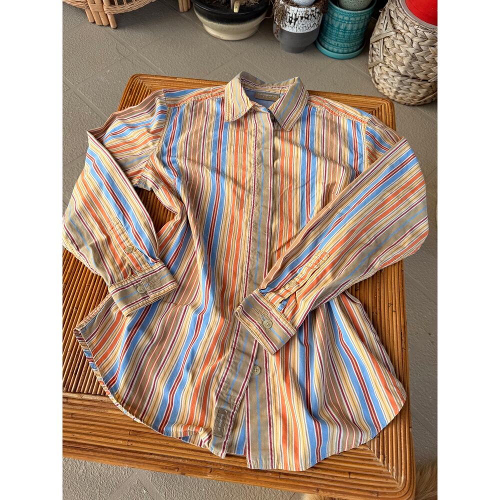 VTG Liz Claiborne Striped Button Up Blouse S